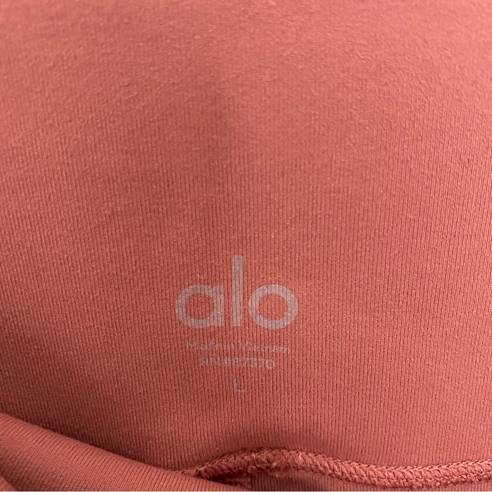 ALO Yoga Leggings Womens L High Waist Interlace Mesh Rosewood Athletic Pants - Picture 5 of 9